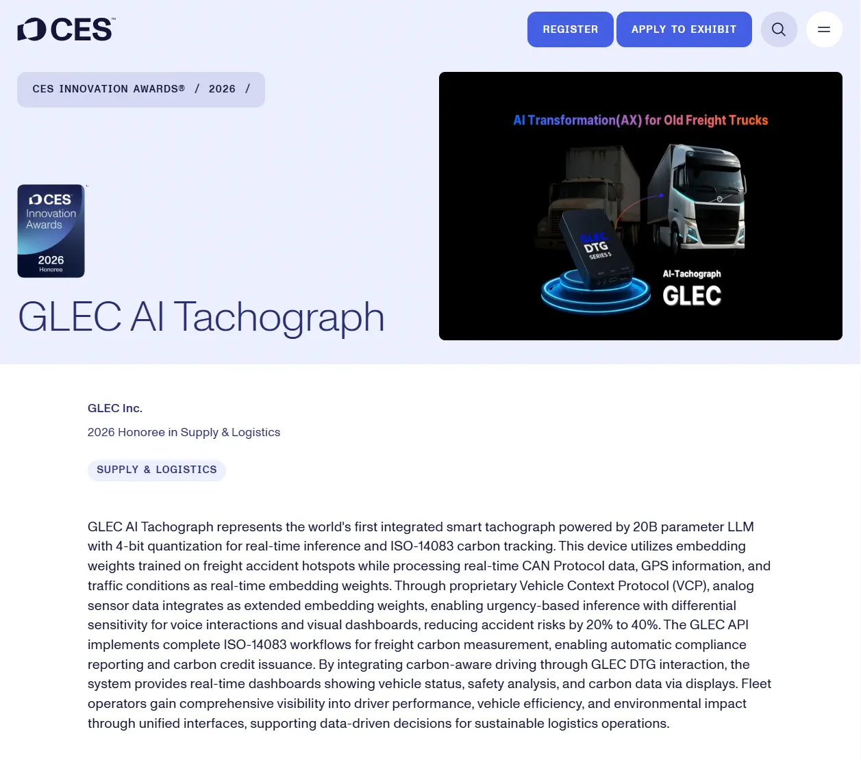 CES 2026 Innovation Award