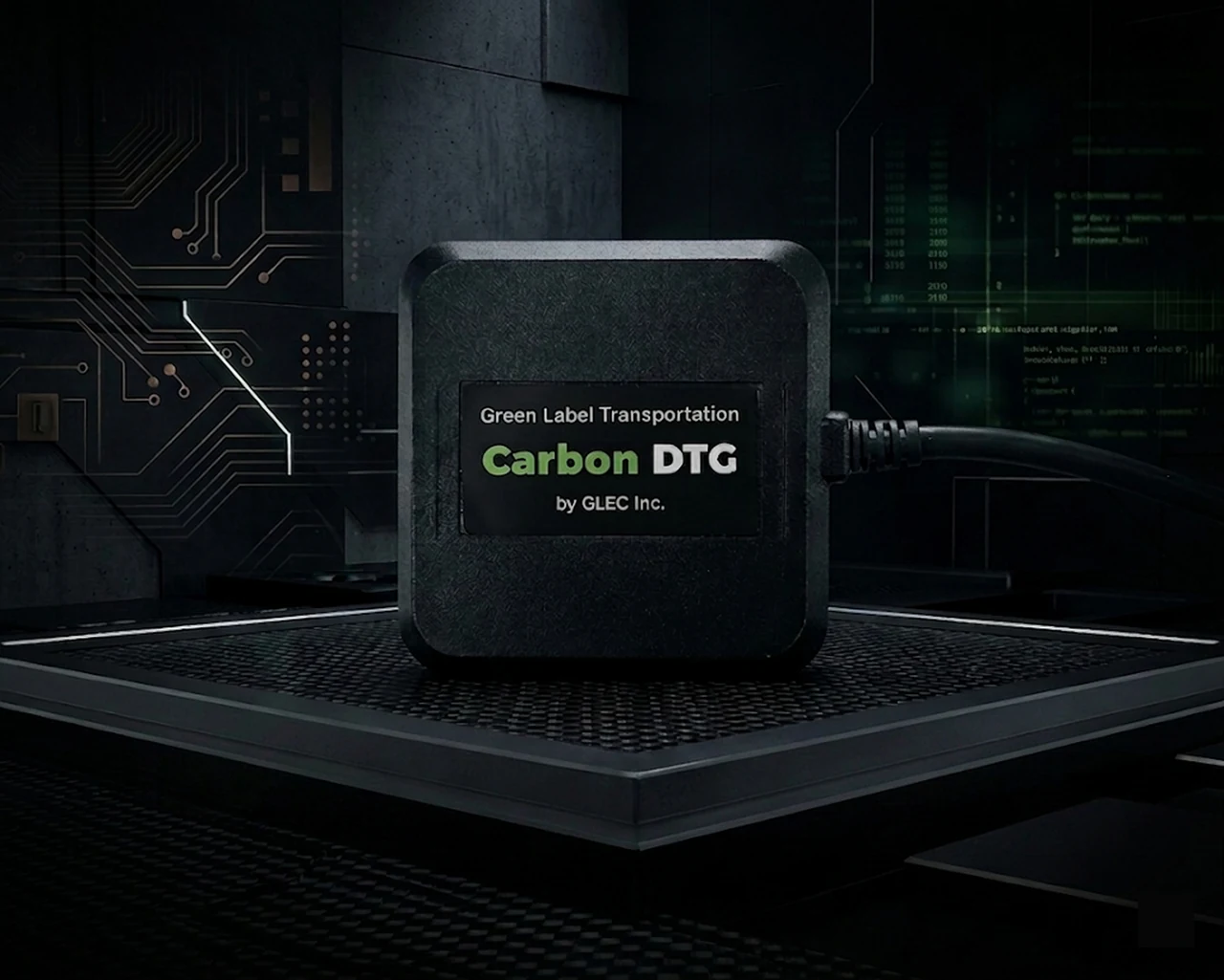 GLEC Carbon DTG Series5 실제 제품 — 60×60×15mm OBD-II 직결 디바이스